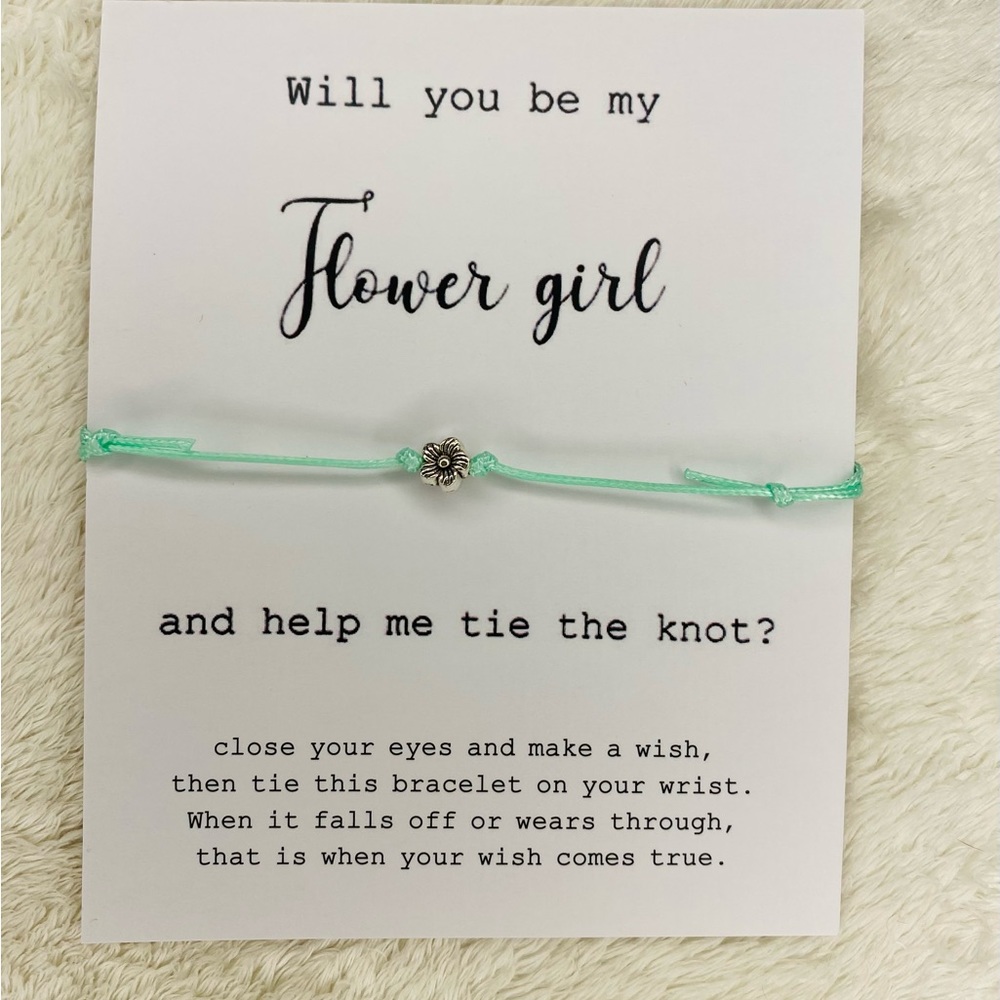 Flower girl Ask “Will you be my Flower bracelet” | Flower girl card Wedding